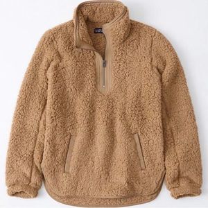 Abercrombie and Fitch Soft A&F Quart Zip Sherpa Pullover Large